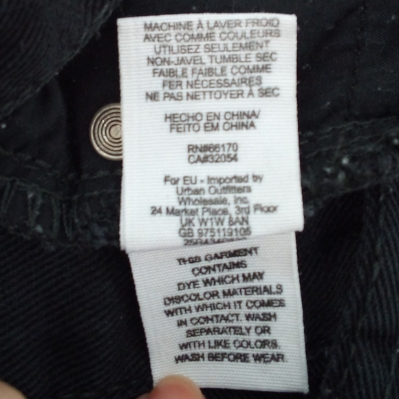 Free People Bleached Black White Shorts Raw Hem 100% Cotton W 26 Boho Cut Off - Picture 8 of 12